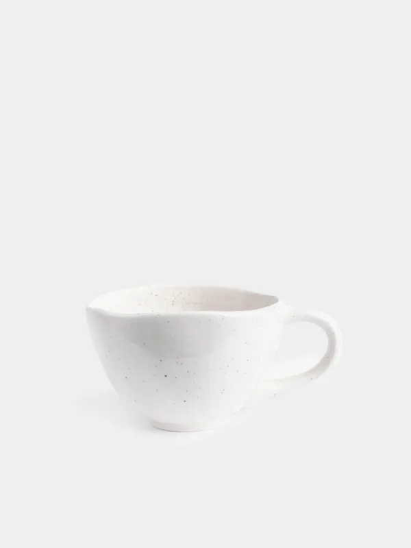 Mug, 450 ml, porcelain P, milk, speckled, I love you, Delicia, image-0