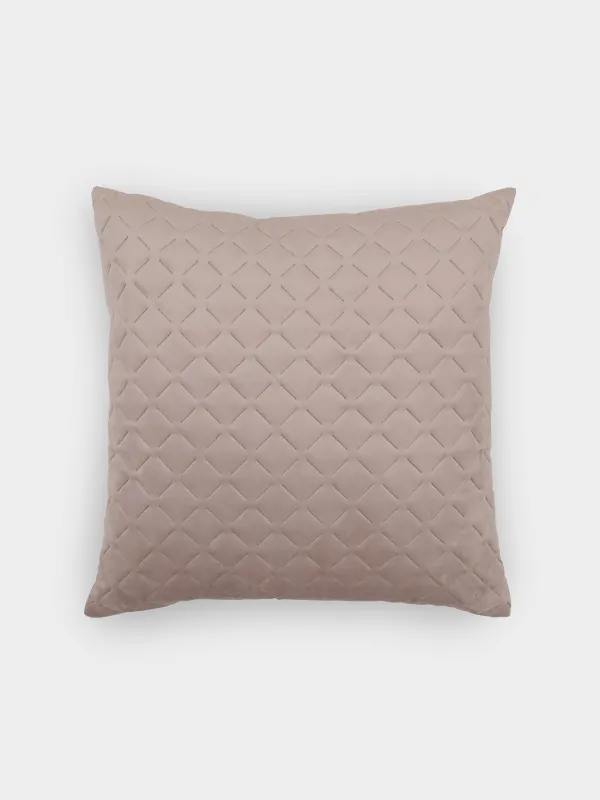 Decorative pillow, 45x45, quilted, corduroy, lilac, Rhombuses, Sewing, image-0