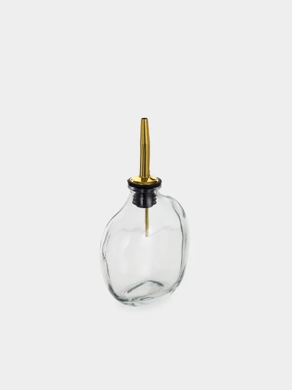 Oil or vinegar bottle, 250 ml, with dispenser, glass / metal, Classic gold, image-1