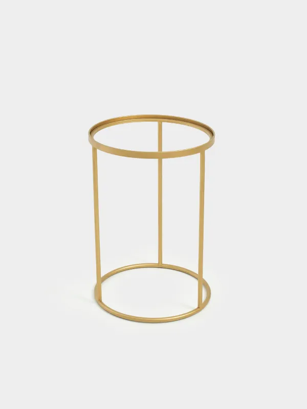 Tray stand, 54 cm, metal, round, gold, Trend, image-0