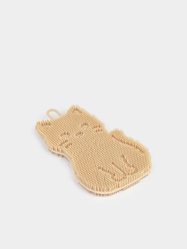Dish washing sponge, 14 cm, Silicone, Beige, Cat, Manny, image-5