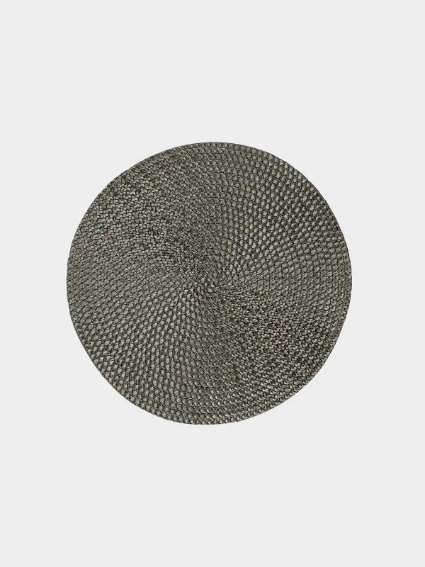 Napkin for appliances, 38 cm, polypropylene/PET, round, dark green, Circle braid, image-0