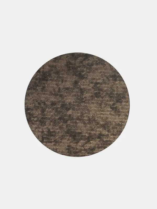 Placemat, 38 cm, PVC / polyester, round, black and gold, Rock, image-0