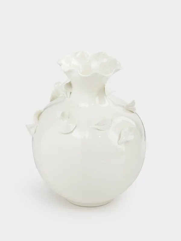 Flower vase, 26 cm, ceramic, milky, Petals, Bloome, image-1