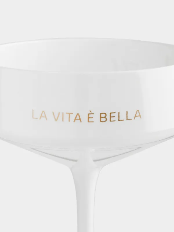 Drinking glass, 400 ml, plastic, white, La vita e bella, Course, image-2