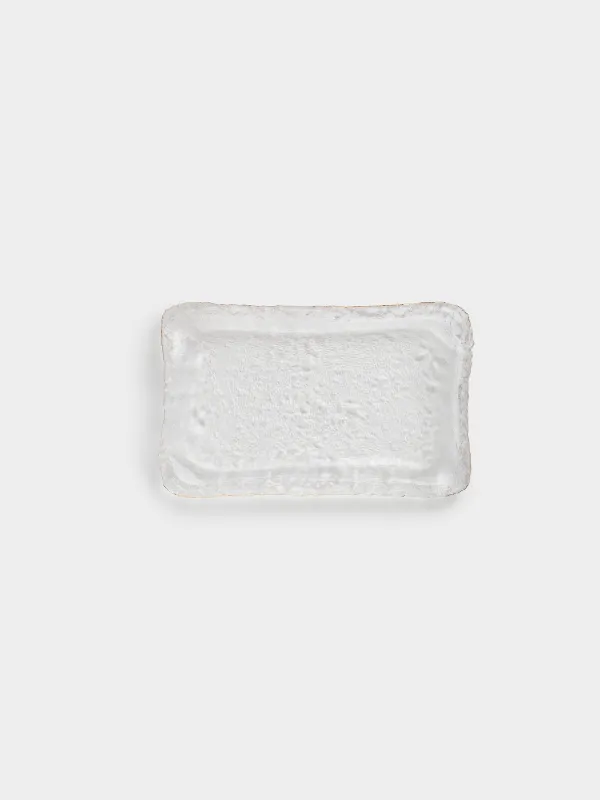 Dish, 14x23 cm, rectangular glass, with golden edging, Nautilus gold, image-2