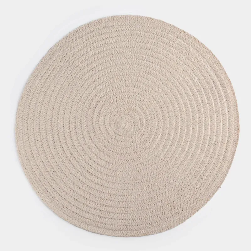 Placemat, 38 cm, Chenille, round, sand, Chenill, image-0