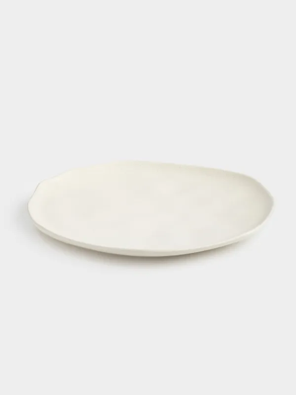 Dinner plate, 27 cm, ceramic, milky, Crumpled effect, Crumple creme, image-4