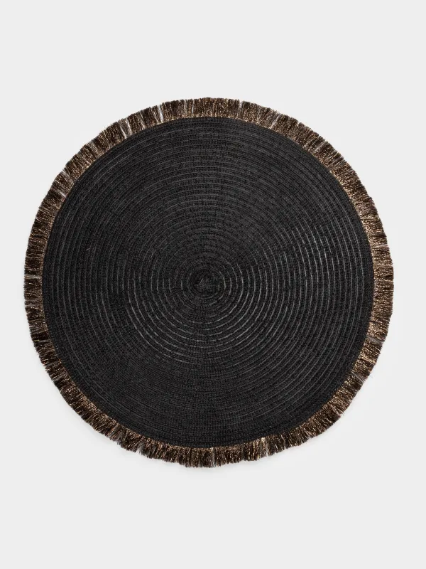 Instrument napkin, 38 cm, with fringe, polyester, round, maroon, Rotary shine, image-0