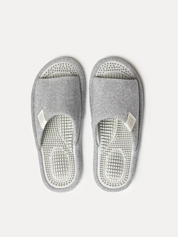Men's slippers, home, size 40-41, polyester / rubber, gray, Lint, image-1