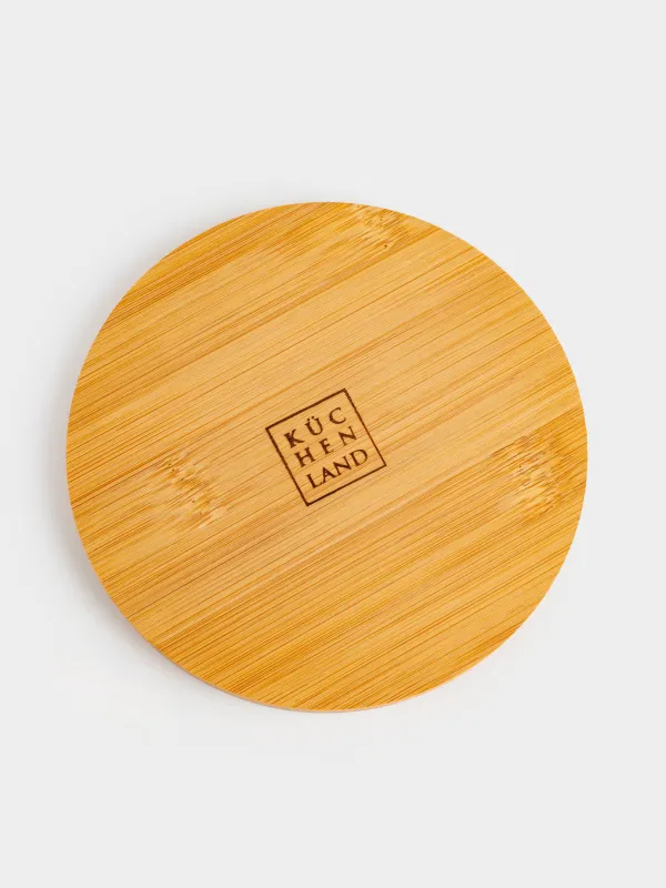 Frying pan, 14 cm, on a stand, cast iron / bamboo, round, black, Authentic , image-5