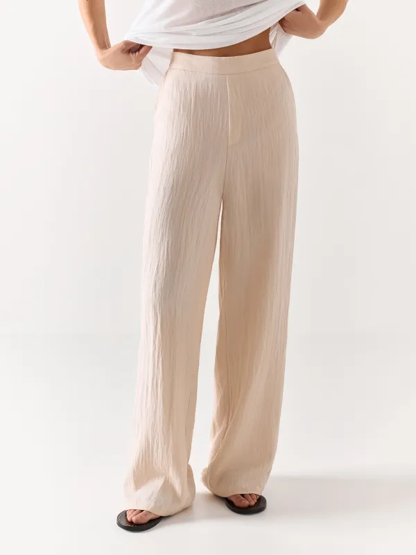 Women's trousers, size S, viscose/polyester, milky, Giselle, image-6