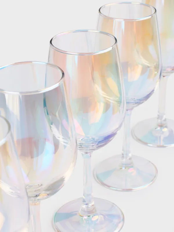 White wine glass, 320 ml, 6 pcs, glass, mother of pearl, Floyd polar, image-2