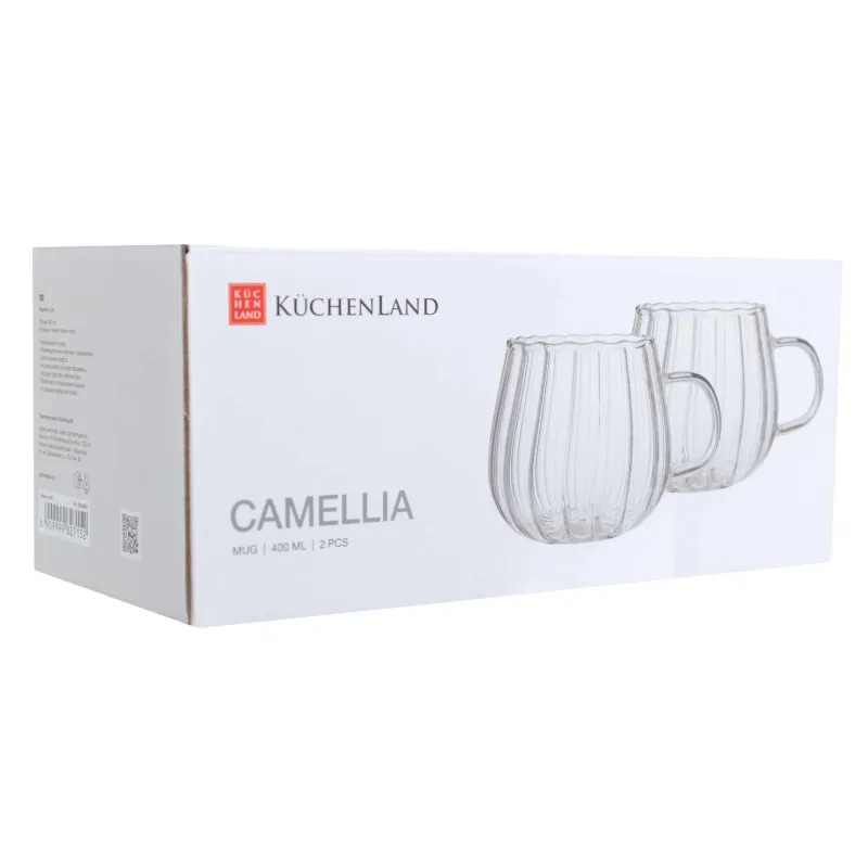 Mug, 400 ml, 2 pcs, glass B, Camellia, image-2