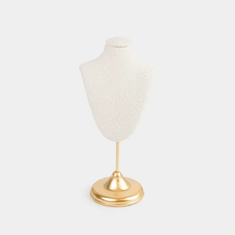 Jewelry holder, 29 cm, boucle/metal, milky gold, Boucle