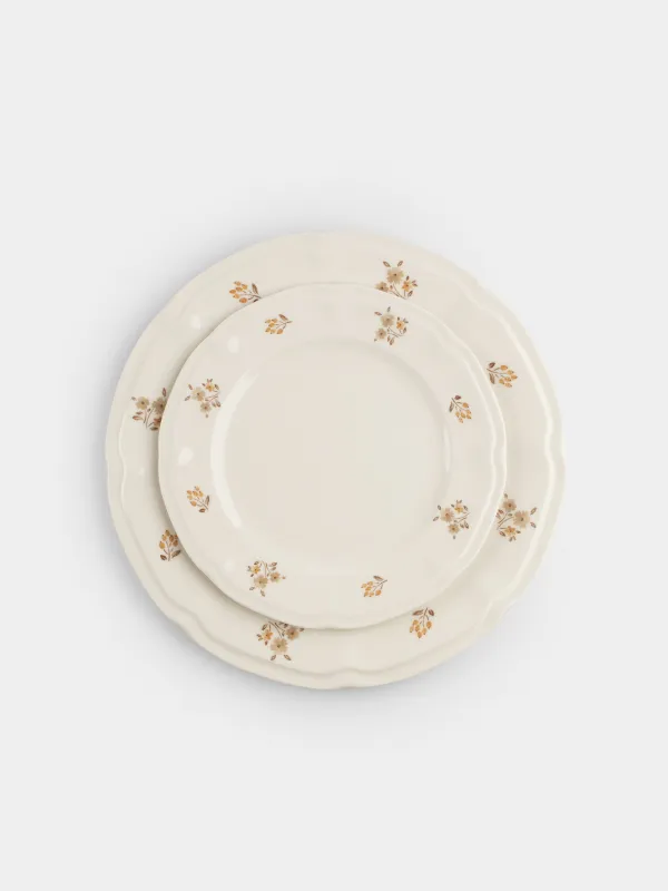 Dinner set, 6 persons, 18 items, porcelain N, white, Vintage flowers, La flore, image-3