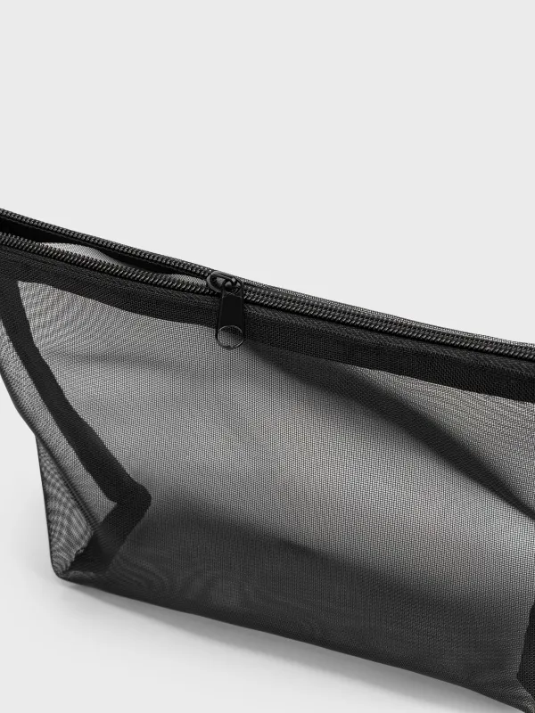 Cosmetic bag, 24x14 cm, Polyester, black, Mesh, Easy Travel, image-1