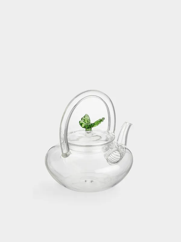 Teapot, 600 ml, glass B/steel, Butterfly, Butterfly, image-3
