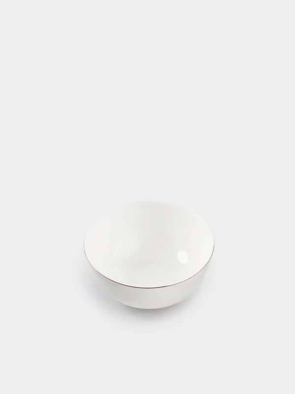 Salad bowl, 18x9 cm, 1 l, porcelain F, white, Ideal silver, image-1