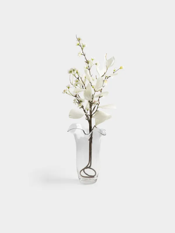 Flower vase, 30 cm, Glass, Wavy edges, Clear wave, image-3