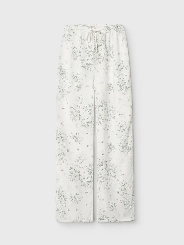 Women's trousers, homewear, size S, viscose, milky, Flowers, Arsinoa, image-6