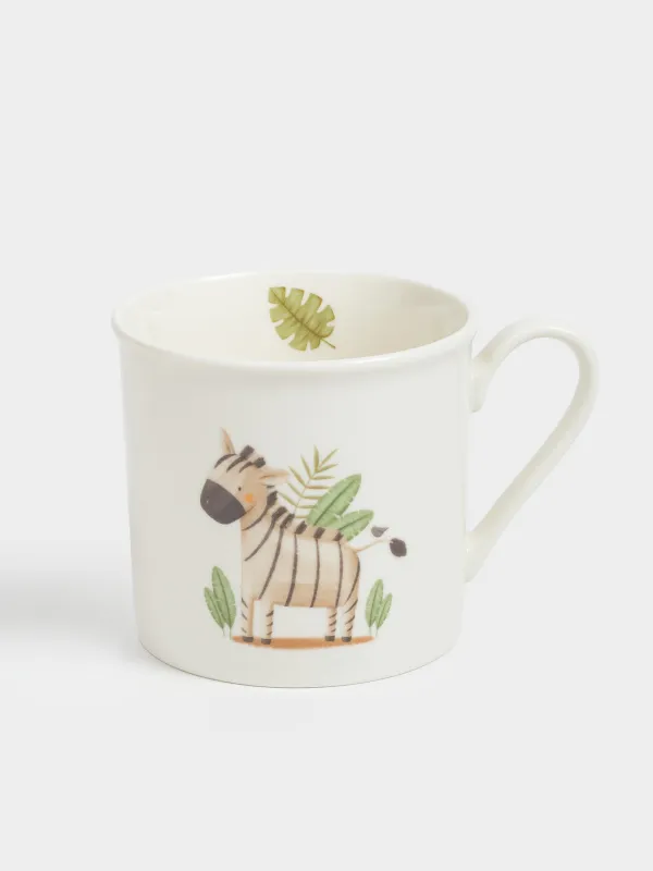 Children's tableware set, 1 person, 3 items, porcelain N, white, Safari, Jungle, image-3