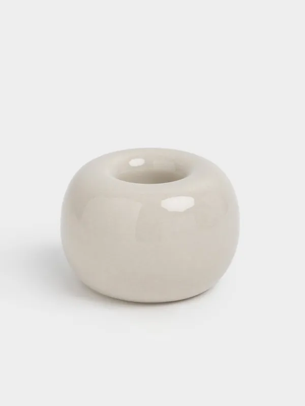 Toothbrush holder, 3 cm, ceramic, beige, Nira, image-0