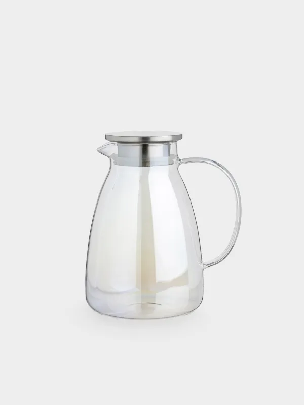 Jug, 2 l, with filter lid, glass B/steel, mother-of-pearl, Radiant, image-0