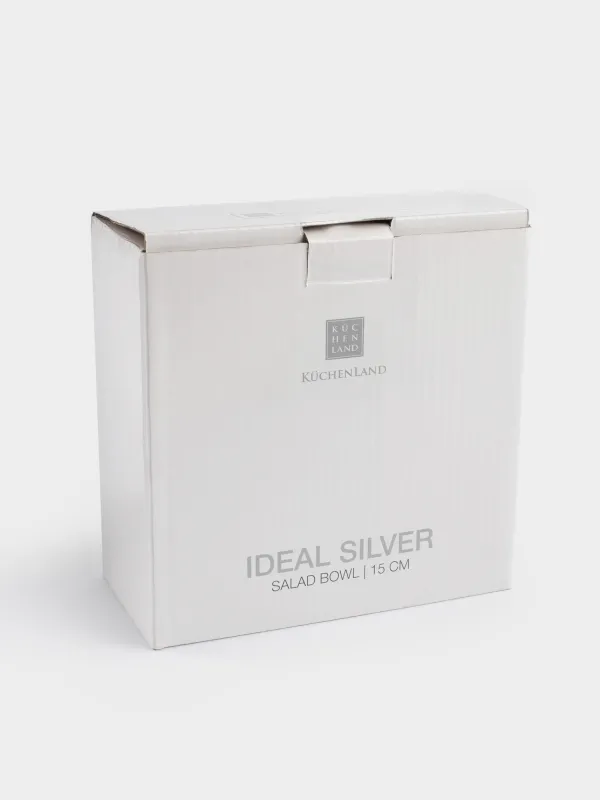 Salad bowl, 15x7 cm, 700 ml, porcelain F, white, Ideal silver, image-5