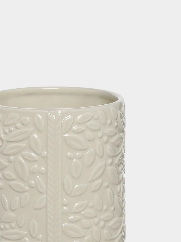 Kitchen accessories stand, 16 cm, ceramic, cream, Petals, Impression, image-1