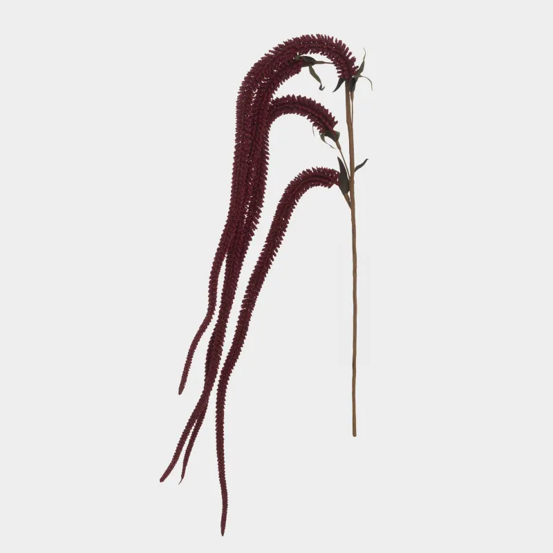 Decorative branch, 1,1 m, foam/plastic, Burgundy amaranth, Amarant decor