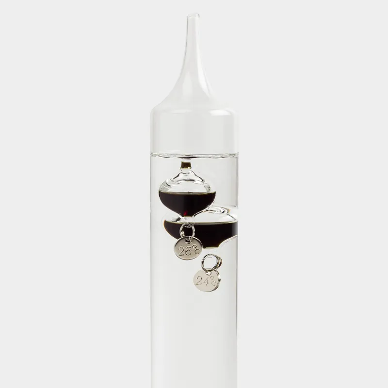 Galileo thermometer, 28 cm, 5 buoy vessels, glass, Discovery, image-3