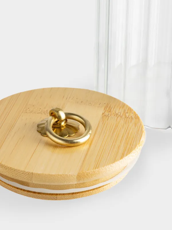 Can for bulk products, 1,1 l, glass B/ bamboo, Camellia, image-2