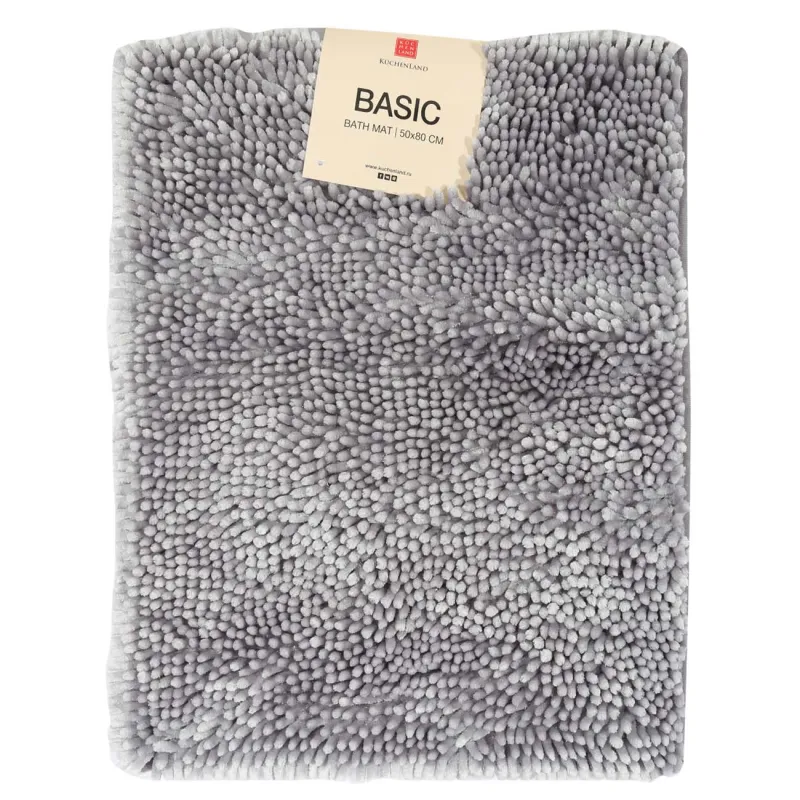 Mat, 50x80 cm, anti-slip, polyester, silver-gray, Fluffy, image-2