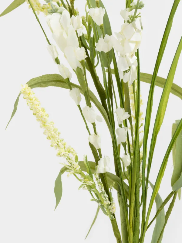 Decorative branch, 75 cm, plastic / polyester, White lupine, Flower garden, image-2