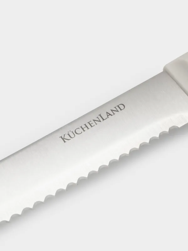 Knife set, 5 pr, in stand, steel / plastic, grey, Daily, image-4