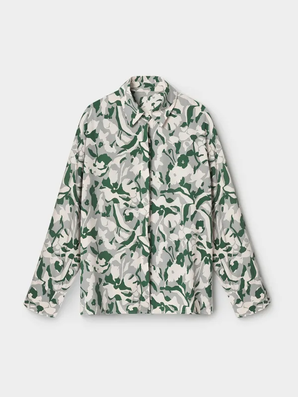 Women's shirt, size S, with long sleeve, viscose, green, Adetta, image-5