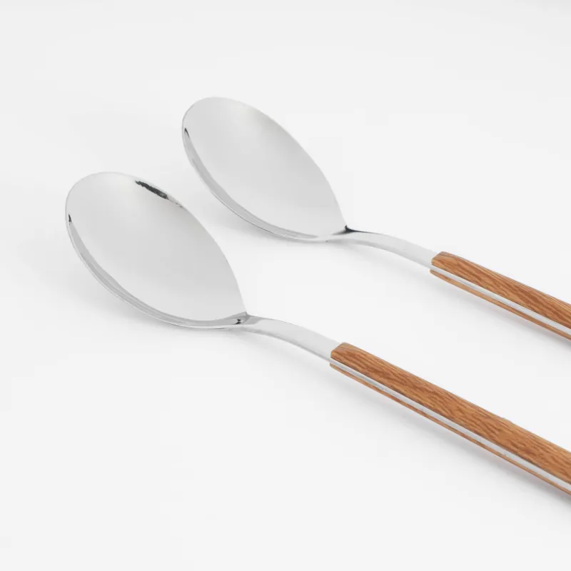 Tea spoon, 2 pcs, steel/plastic, brown, Prague, image-1