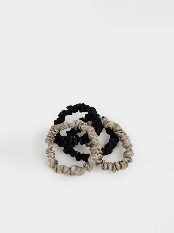 Hair tie, 6 cm, 4 pcs, in the heart, satin, color, Silk, image-3