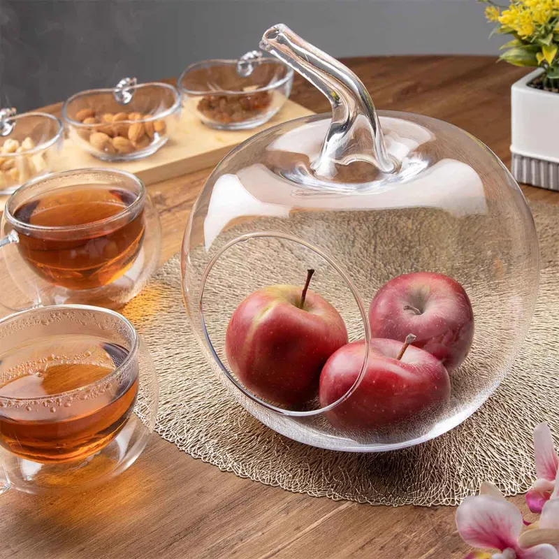 Candy box, 27x24 cm, glass, Apple, Clear, image-1