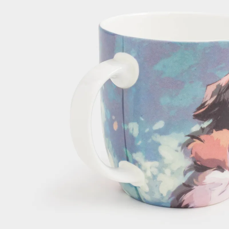 Mug, 350 ml, 2 pcs, porcelain F, blue / pink, Cat/Dog, Friends, image-5