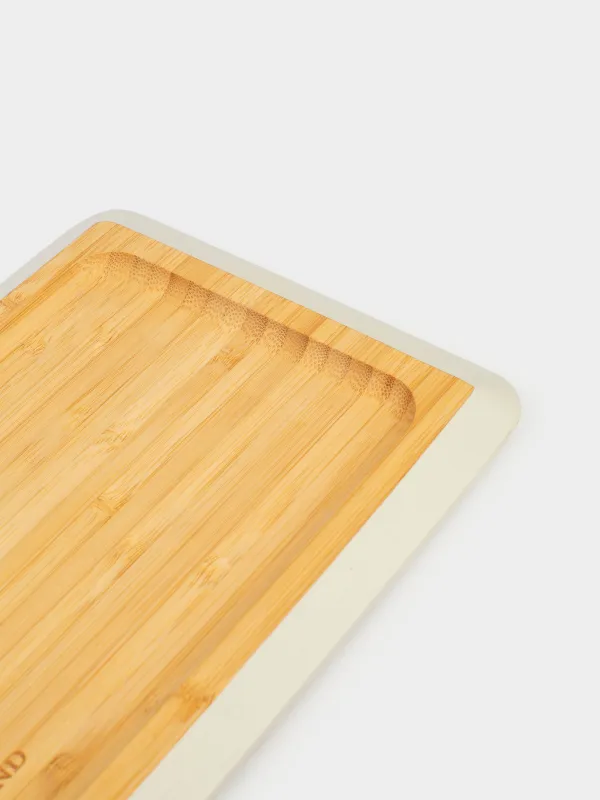 Dish, 24x16 cm, bamboo, rectangular, grey edging, Bamboo soft, image-5