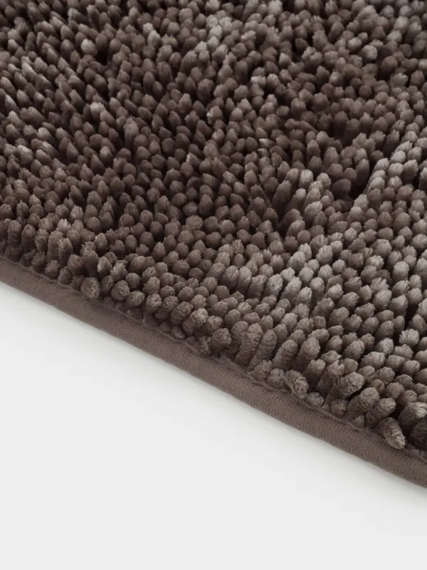 Bathroom mat, 50x80 / 50x50 cm, 2 pcs, Anti-slip, Polyester, Brown, Fluffy, image-3