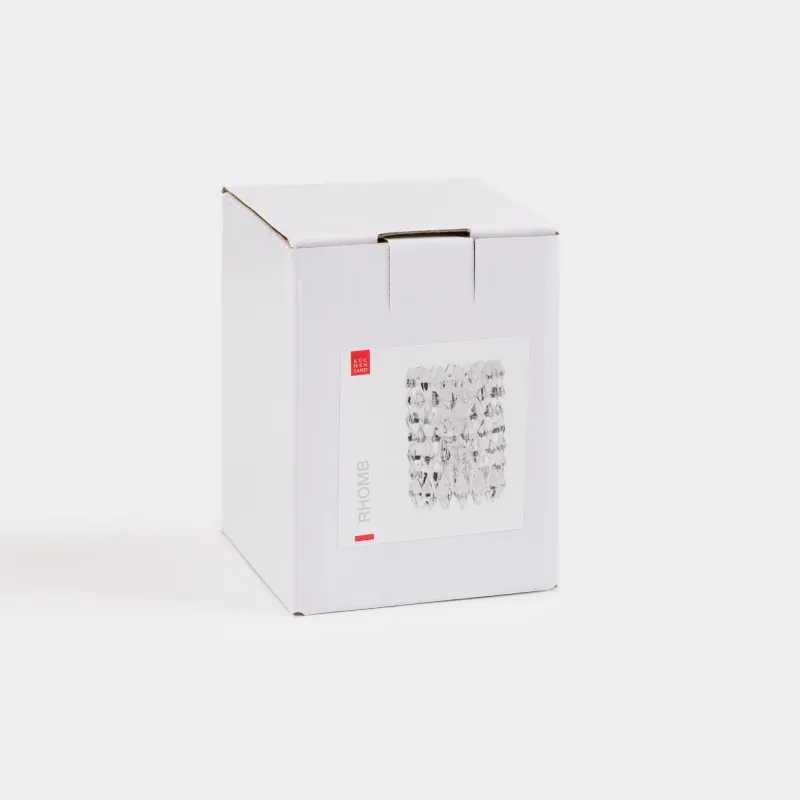 Candlestick, 8 cm, double-sided, for tea or Candle, thins, glass R, Rhomb, image-3