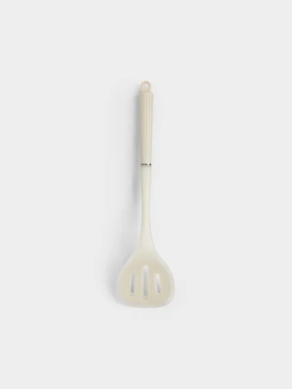 Spatula, 35 cm, with slots, silicone/nylon, milky, Milk kitchen, image-1
