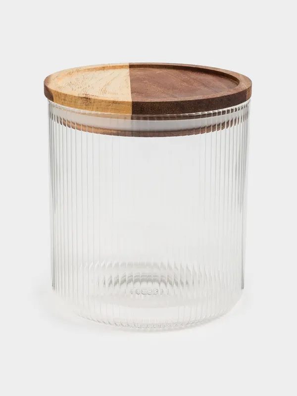 Can for bulk products, 900 ml, glass B, Ravi wood, image-1