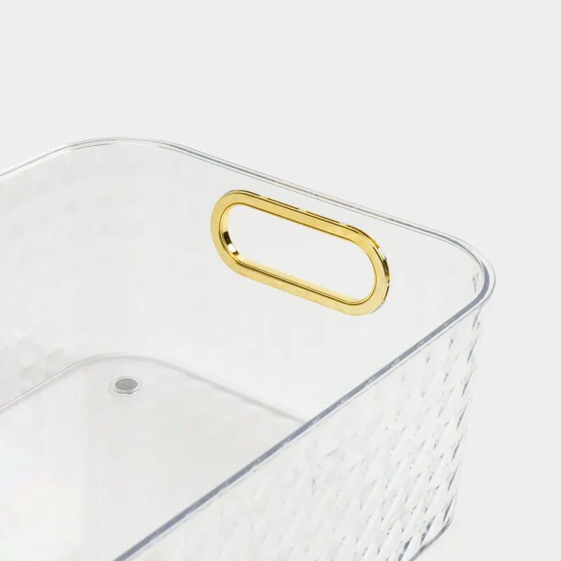 Organizer box, 27x21x10 cm, household, with gold handles, plastic, Kandy, image-8