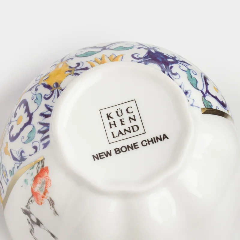 Sugar bowl, 10 cm, 160 ml, porcelain N, white and gold, Kintsugi, Kintsugi, image-3