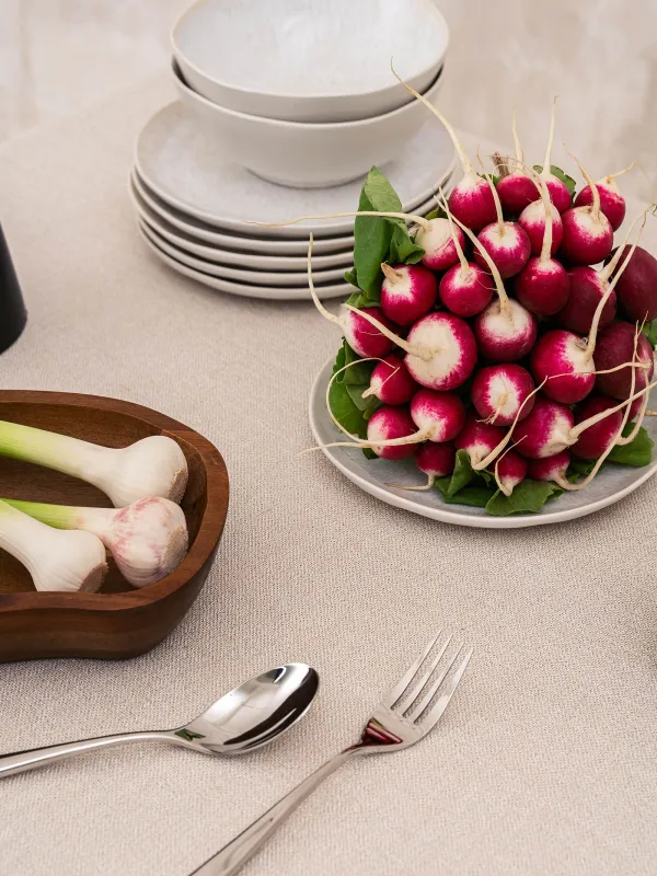 Tablecloth, 160x160 cm, polyester, silver-cream, Hemstitch, image-3