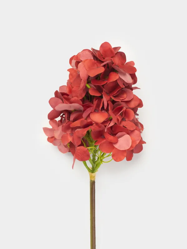 Decorative branch, 56 cm, polyester / metal, Burgundy hydrangea, Flower garden, image-1